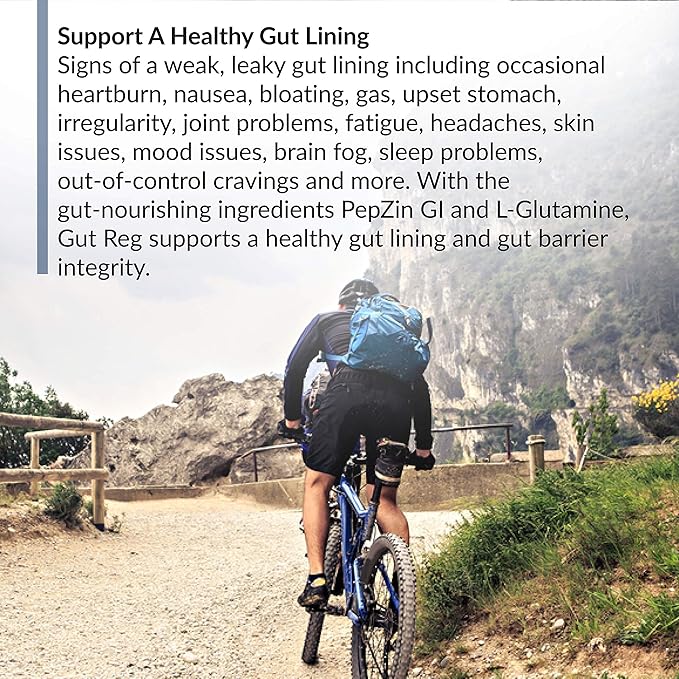 BioTrust Gut Reg Supports a Healthy Gut Lining, Helps Restore Gut Health and Helps Relieve Occasional GI Discomfort with PepZin GI, L-Glutamine and Ginger Extract, Non-GMO, Gluten-Free (60 Capsules)