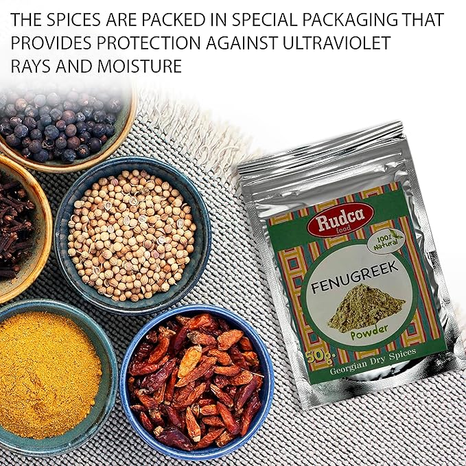 Rudca Food Utsho-Suneli Fenugreek Blue, Natural spices, Imported from Georgia, 100% natural dry spice,1.78 oz/50 gr.
