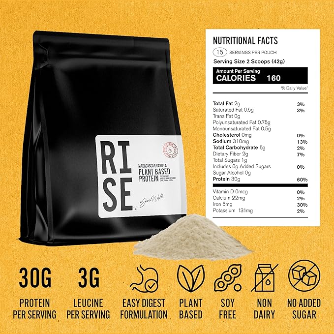 Vanilla Plant-Based Protein Powder for Women & Men, Easy to Digest 30g of Delicious Madagascar Vanilla Bean Powder, Supports Overall Well-Being, Small Batch, 15 Servings