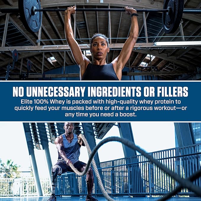 Dymatize Elite 100% Whey Protein Powder, Cookies & Cream, 25g of Protein, 25 Servings, 5.5g BCAAs, Less Than 140 Cal., Gluten Free, 3g Carb, 2g Sugar, 3g Fat