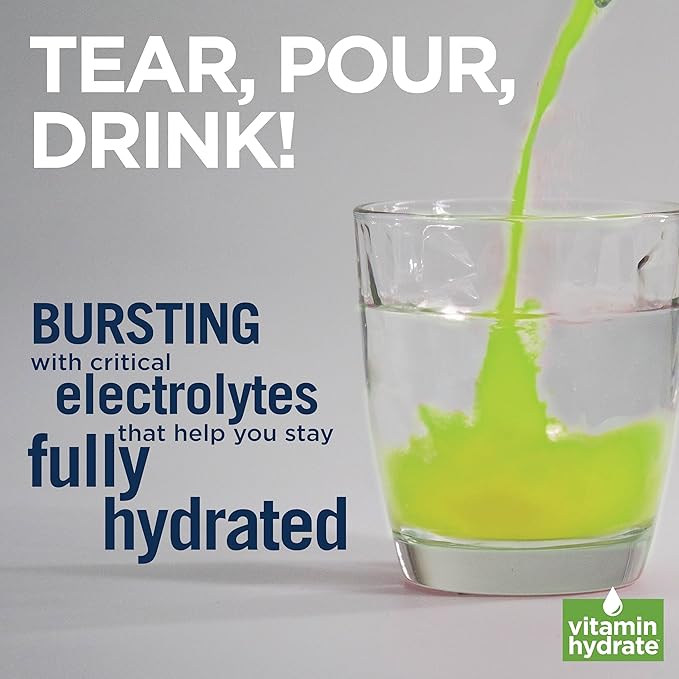 Vitamin Hydrate Electrolyte Hydration Mix, Electrolytes Powder, Supports Hydration with Coconut Water, Keto Friendly, Vegan, Sugar Free, Lemon Lime, 30 Servings