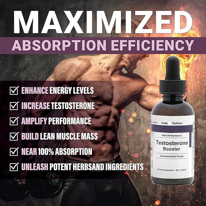 Testosterone Booster - Supplement Men and Women with Tribulus Terrestris and Tongkat Ali for Enhancing, Muscle Recovery & Energy - 2oz Liquid Bottle